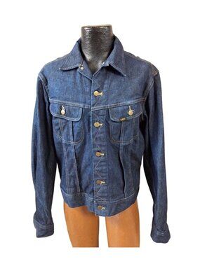 Vintage Lee Riders Denim Jean Jacket 46L PATD 153438 Union Made In USA